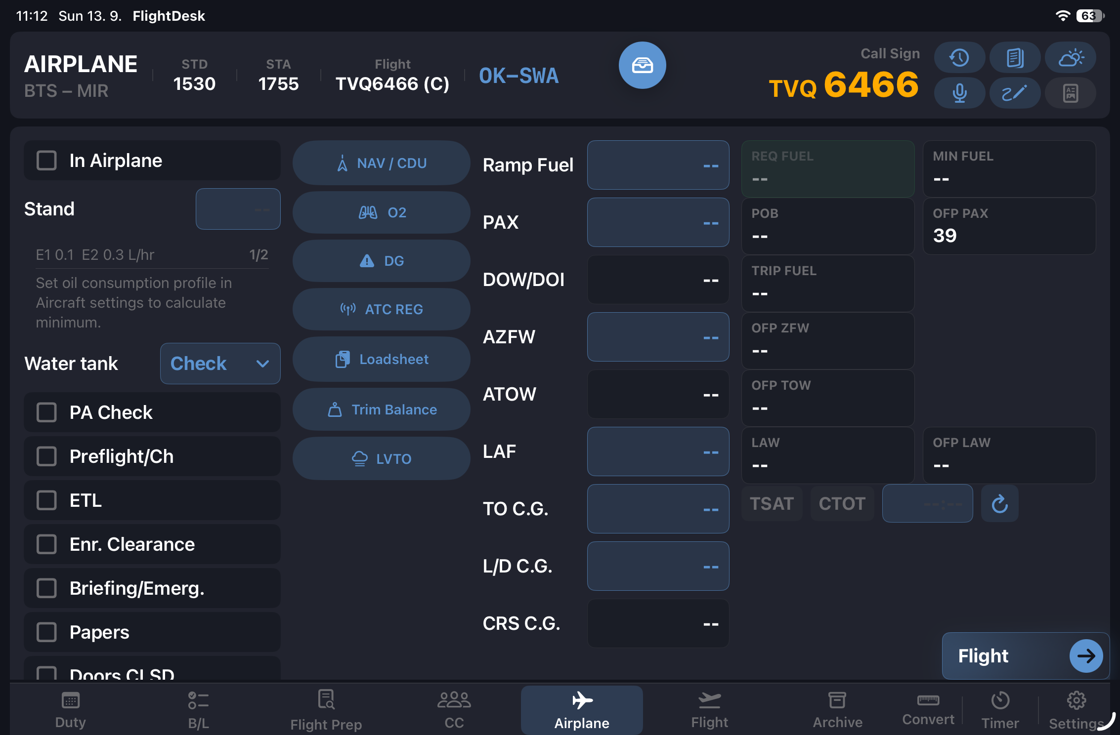 SectorPad airplane phase screen